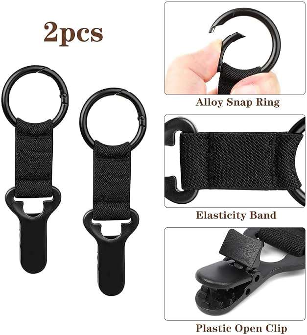 Niveaya Hat Clip for Travel on Bag - 2 Pack, Vacation Beach Cruise Essentials Accessory for Travel Handbag Backpack Luggage, Securely Hold to Keep Hat Shaped, Hands-Free, Black+Black - Image 2