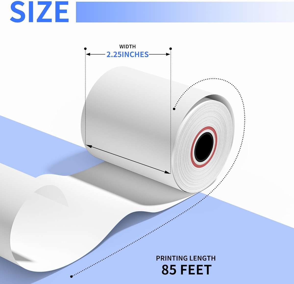 Muotich 2 1/4 x 85 Thermal Paper Rolls, 5 Rolls POS Receipt Rolls Fits All Credit Card Terminal and Cash Registers, Square Terminal Printer Paper, BPA-Free - Image 4