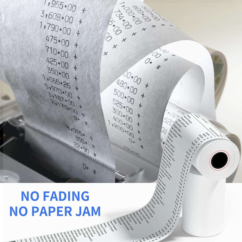 Muotich 2 1/4 x 85 Thermal Paper Rolls, 5 Rolls POS Receipt Rolls Fits All Credit Card Terminal and Cash Registers, Square Terminal Printer Paper, BPA-Free - Image 6