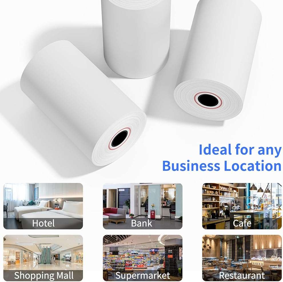 Muotich 2 1/4 x 85 Thermal Paper Rolls, 5 Rolls POS Receipt Rolls Fits All Credit Card Terminal and Cash Registers, Square Terminal Printer Paper, BPA-Free - Image 7