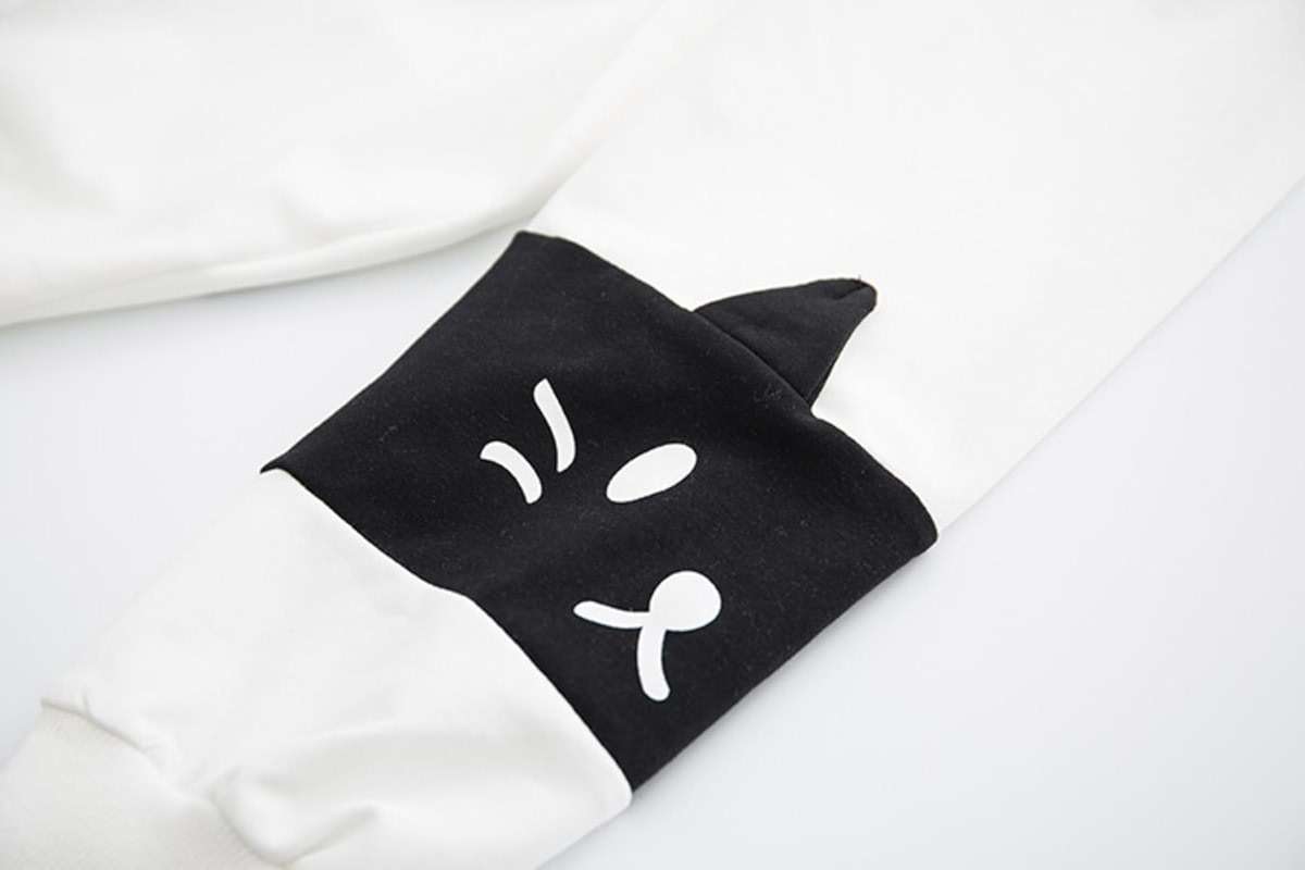 Feigujin Women Kawaii Cat Ear Hoodie Cute Japanese Anime Hooded Sweatshirt Preppy Meow Graphic Pullover Clothes Fall Winter - Image 4