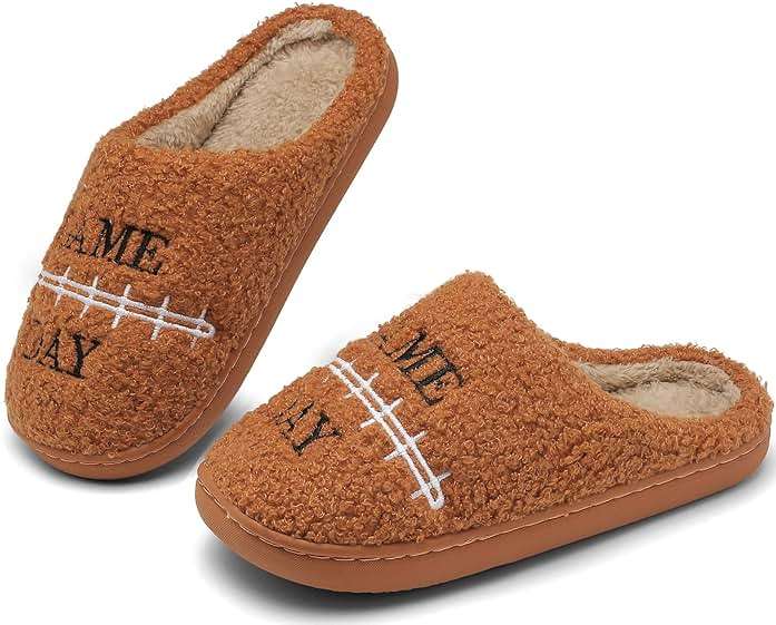 INMINPIN Kids Girls Boys Ball Sports Slippers Soft Curly House Shoes Memory Foam Non-Slip Indoor Outdoor Slippers for Sports Fan - Image 5