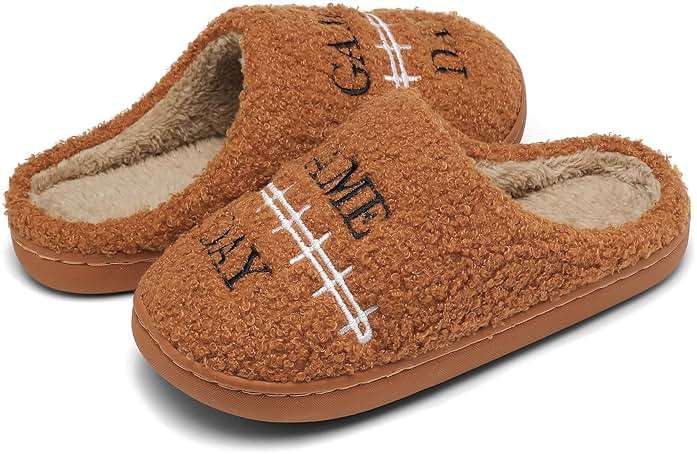 INMINPIN Kids Girls Boys Ball Sports Slippers Soft Curly House Shoes Memory Foam Non-Slip Indoor Outdoor Slippers for Sports Fan - Image 6