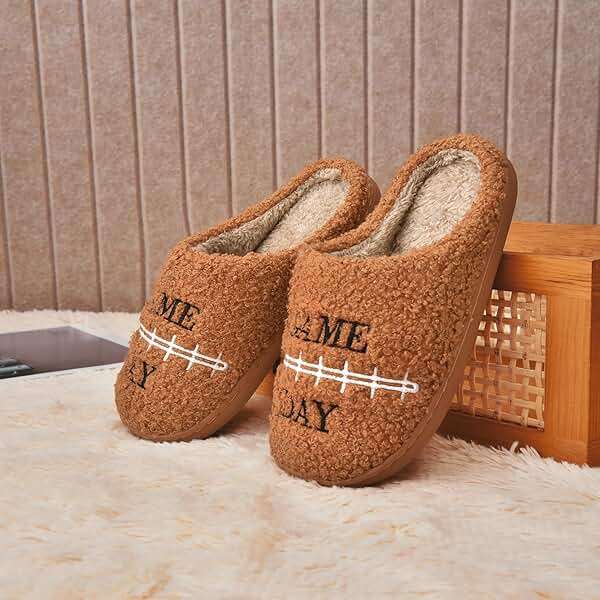 INMINPIN Kids Girls Boys Ball Sports Slippers Soft Curly House Shoes Memory Foam Non-Slip Indoor Outdoor Slippers for Sports Fan - Image 7