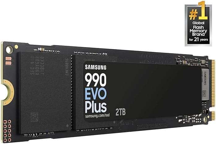 Samsung SSD 990 EVO Plus 2TB, PCIe Gen 4x4 | 5x2 M.2 2280, Up to 7,250 MB/s | NVMe Internal Solid State Drive, Upgrade Storage for PC/Laptops, HMB Technology & Intelligent Turbowrite 2.0 (MZ-V9S2T0B/AM) - Image 2