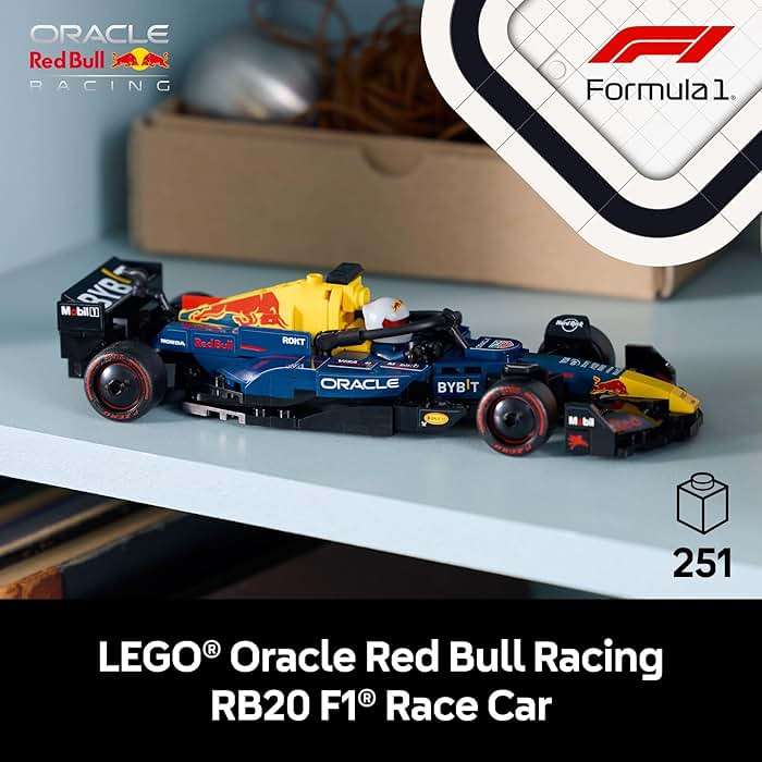 LEGO Speed Champions Oracle Red Bull Racing RB20 F1 Race Car Model Kits - Building Set for Adults, Ages 18+ with Realistic Features - Red Bull F1 DIY Crafts for Display - Gift Idea for Fans - 77243 - Image 2