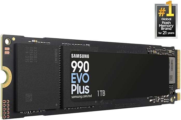 Samsung 990 EVO Plus SSD 1TB, PCIe Gen 4x4, Gen 5x2 M.2 2280, Speeds Up-to 7,150 MB/s, Upgrade Storage for PC/Laptops, HMB Technology and Intelligent Turbowrite 2.0, (MZ-V9S1T0B/AM) - Image 2