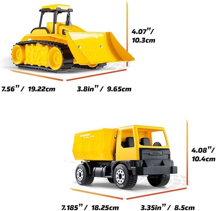 Tonka - Steel Classics Giga Series - Dump Truck & Bulldozer, 2-Pack - Image 3