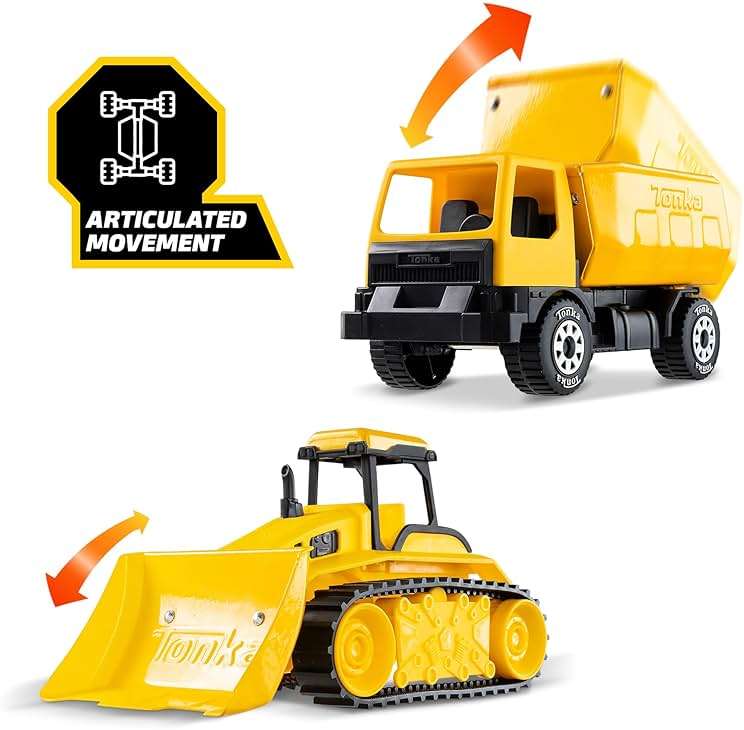 Tonka - Steel Classics Giga Series - Dump Truck & Bulldozer, 2-Pack - Image 6