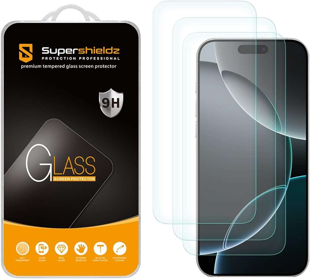Supershieldz (3 Pack) Designed for iPhone 17, 17 Pro, 16 Pro (6.3 inch) Tempered Glass Screen Protector, Anti Scratch, Bubble Free - Image 1