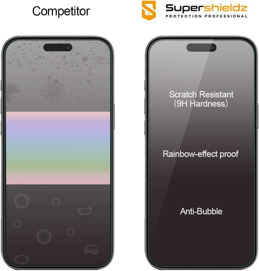 Supershieldz (3 Pack) Designed for iPhone 17, 17 Pro, 16 Pro (6.3 inch) Tempered Glass Screen Protector, Anti Scratch, Bubble Free - Image 2