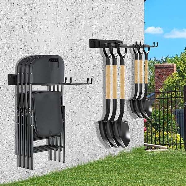Neiteli Folding Chair Rack,Metal Folding Chair Storage Rack - 2-Pack,Heavy Duty Design,Garage Organization & Foldable Chair Hanger - Image 2