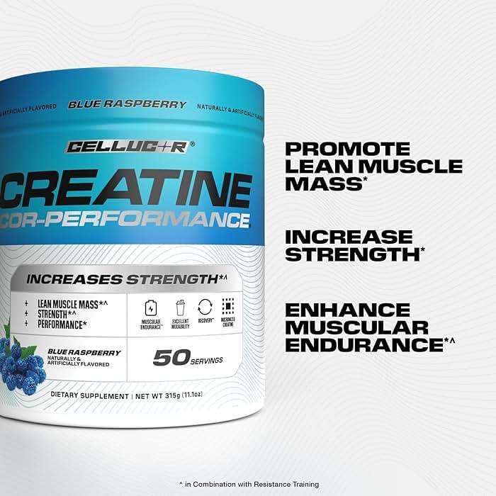 Cellucor Creatine Powder, Blue Raspberry Flavor - Increases Strength, Lean Muscle Mass & Endurance, Micronized Creatine for Fast Absorption, 5g Creatine per Serving, 50 Servings - Image 2