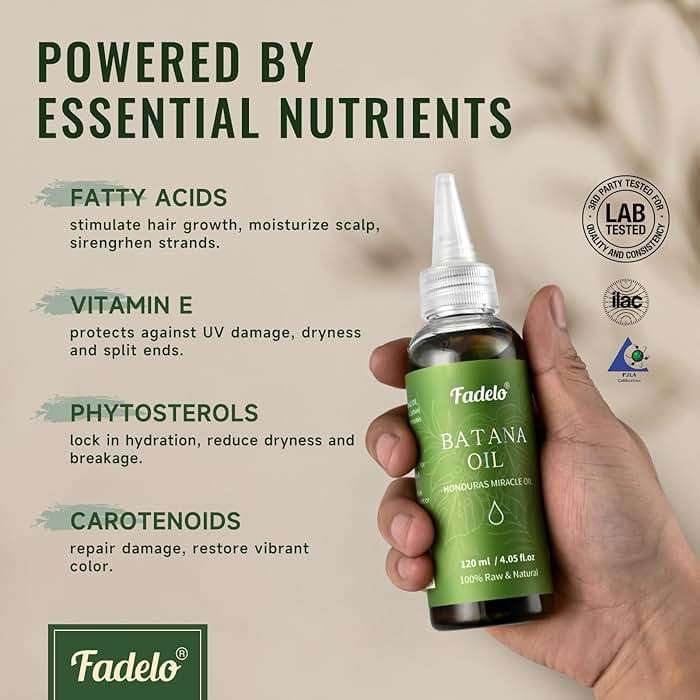 Fadelo Batana Oil - Dr Sebi Organic Oil for Hair Growth, 100% Raw Pure Natural from Honduras, Deeply Nourishing Scalp for Thicker & Stronger Hair, 4.05 fl oz - Image 3