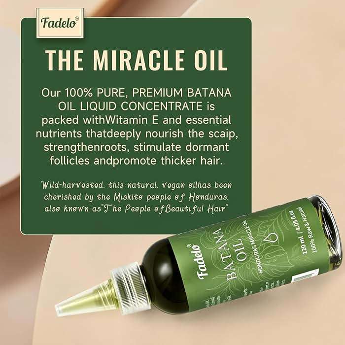 Fadelo Batana Oil - Dr Sebi Organic Oil for Hair Growth, 100% Raw Pure Natural from Honduras, Deeply Nourishing Scalp for Thicker & Stronger Hair, 4.05 fl oz - Image 6