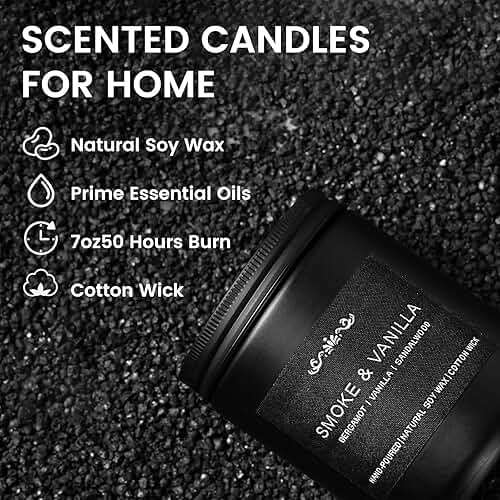 Candles for Men, 6 Pack Soy Wax Gift Set, 300H Long Lasting Home Fragrance with Masculine Scents, Gift for Dad, Husband or Boyfriend - Image 3
