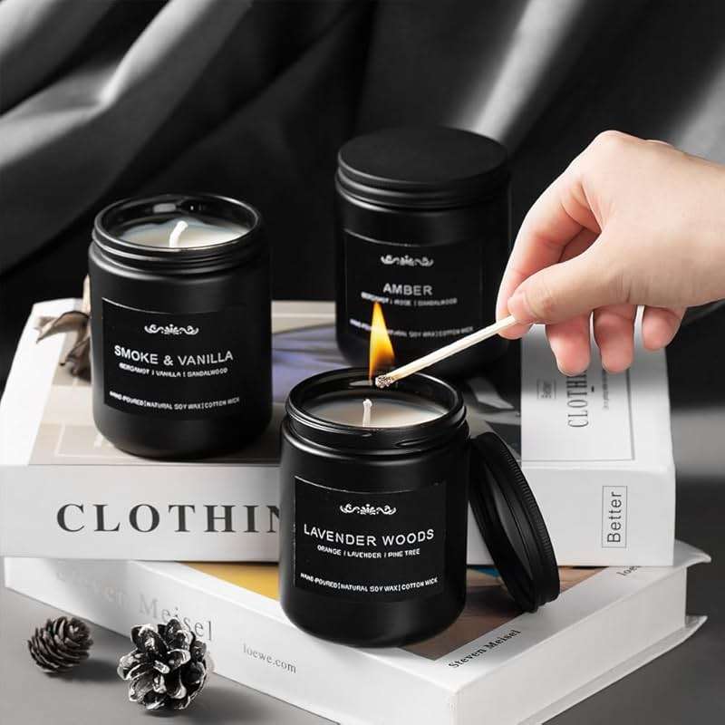 Candles for Men, 6 Pack Soy Wax Gift Set, 300H Long Lasting Home Fragrance with Masculine Scents, Gift for Dad, Husband or Boyfriend - Image 5