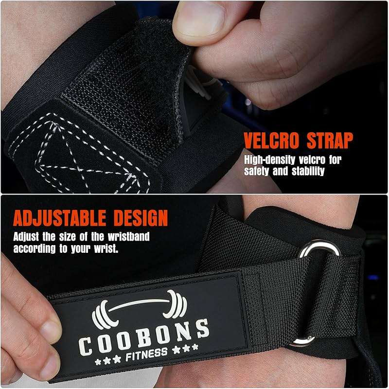 Weight Lifting Wrist Straps, Gym Straps Weight Lifting for Deadlift and Powerlifting, Double Layer Leather Wrist Wraps with Padded Cushion Wrist Loop, Weightlifting Grips for Men and Women - Image 5