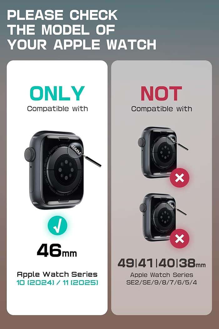 i-Blason 3-in-1 for Apple Watch Series 11/10 46mm Case with Band Multiuse [Includes 2 Tempered Glass Screen Protectors] Heavy Duty Protection Sport Shockproof Band Men for Apple Watch 46mm, Black - Image 2