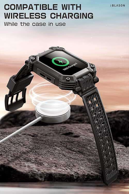 i-Blason 3-in-1 for Apple Watch Series 11/10 46mm Case with Band Multiuse [Includes 2 Tempered Glass Screen Protectors] Heavy Duty Protection Sport Shockproof Band Men for Apple Watch 46mm, Black - Image 6