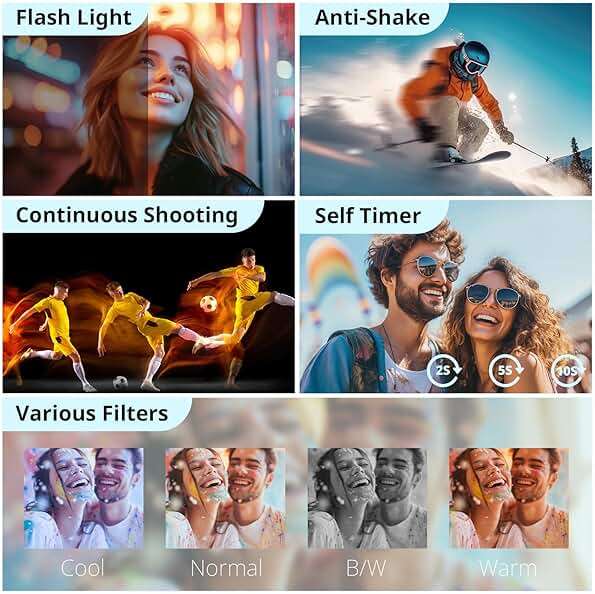 Duluvulu 4K Digital Camera for Photography Autofocus, 2026 Latest 48MP Vlogging Camera for YouTube with SD Card, 2 Batteries, 3" 180°Flip Screen Compact Travel Camera for Teens with 16X Zoom,Black - Image 4