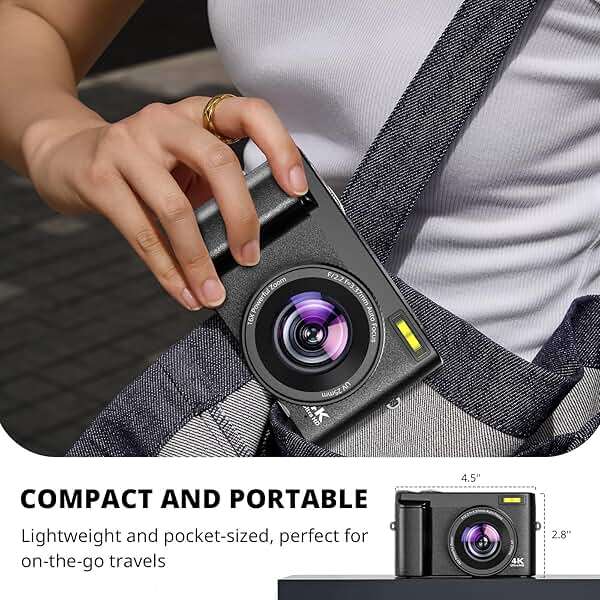 Duluvulu 4K Digital Camera for Photography Autofocus, 2026 Latest 48MP Vlogging Camera for YouTube with SD Card, 2 Batteries, 3" 180°Flip Screen Compact Travel Camera for Teens with 16X Zoom,Black - Image 5
