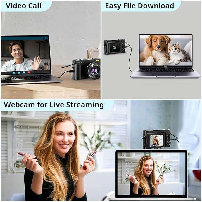 Duluvulu 4K Digital Camera for Photography Autofocus, 2026 Latest 48MP Vlogging Camera for YouTube with SD Card, 2 Batteries, 3" 180°Flip Screen Compact Travel Camera for Teens with 16X Zoom,Black - Image 6