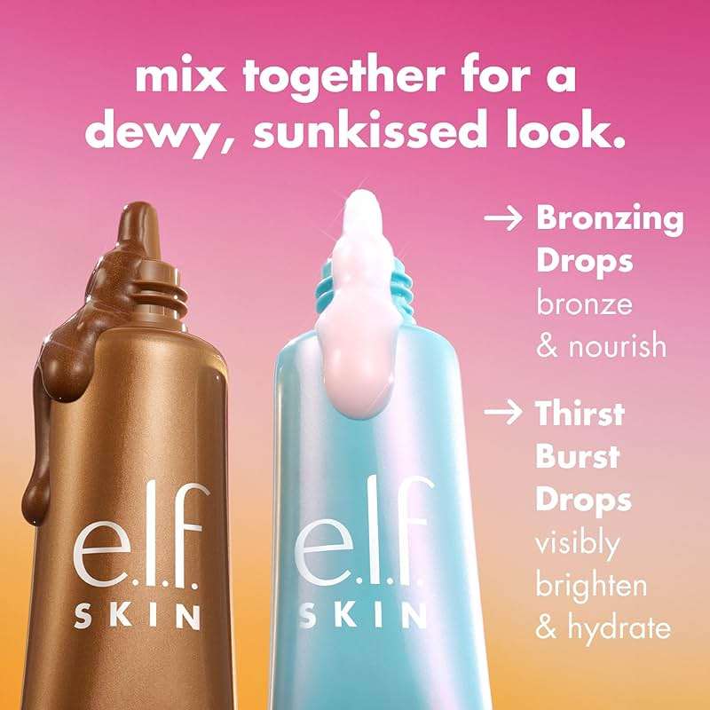 e.l.f. SKIN The Hottest Drops Duo, Holy Hydration! Thirst Burst & Bronzing Skincare Set, For A Dewy, Sun-Kissed Look, Vegan & Cruelty-Free - Image 2