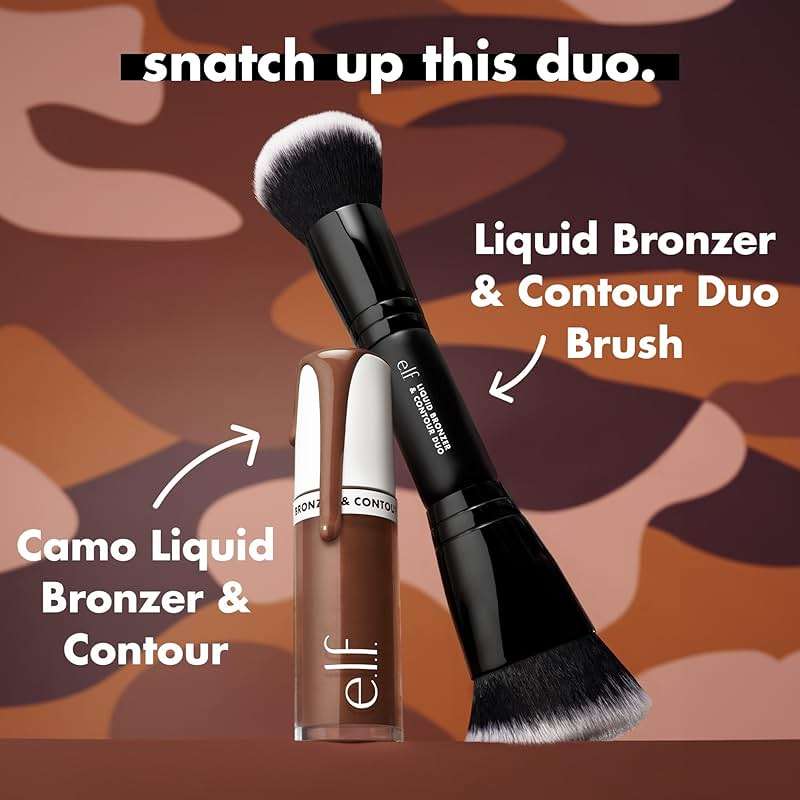 e.l.f. Camo Liquid Bronzer & Contour, Silky Pigmented Formula, Long-Lasting Glow for A Sun-Kissed, Sculpted Finish, Vegan & Cruelty-Free, 3 Light - Image 5