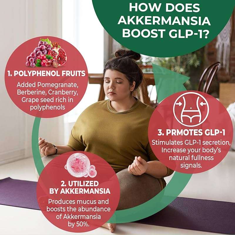 Akkermansia Probiotics Gummies with Prebiotics Fiber, 300 Billion AFU Akkermansia Muciniphila, with Polyphenol Fruits, Resistant Starch, Vitamin A D3 B2 for Metabolism, Digestive & Gut Health, 1Pack - Image 4