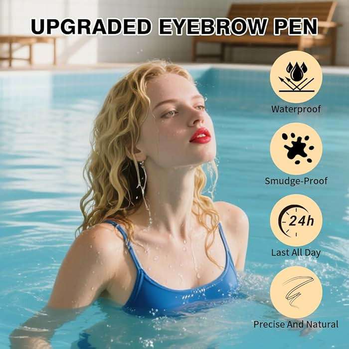 Microblading Eyebrow Pencil,2-in-1 Dual-Ended Eyebrow Pen with 2 Tip brow pen and Precise Brush-Tip,Brow Pen for Natural Waterproof and Long-Lasting Brows (Brown) - Image 4