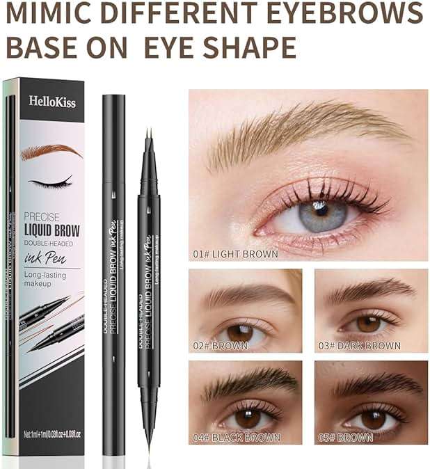 Microblading Eyebrow Pencil,2-in-1 Dual-Ended Eyebrow Pen with 2 Tip brow pen and Precise Brush-Tip,Brow Pen for Natural Waterproof and Long-Lasting Brows (Brown) - Image 6