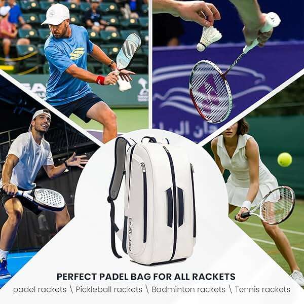 CCGTIOR Tennis Racket Bag Pickleball Padel Backpack With Shoe Compartment, Laptop Sleeve,Fence Hook,Ball Sleeve - Image 6