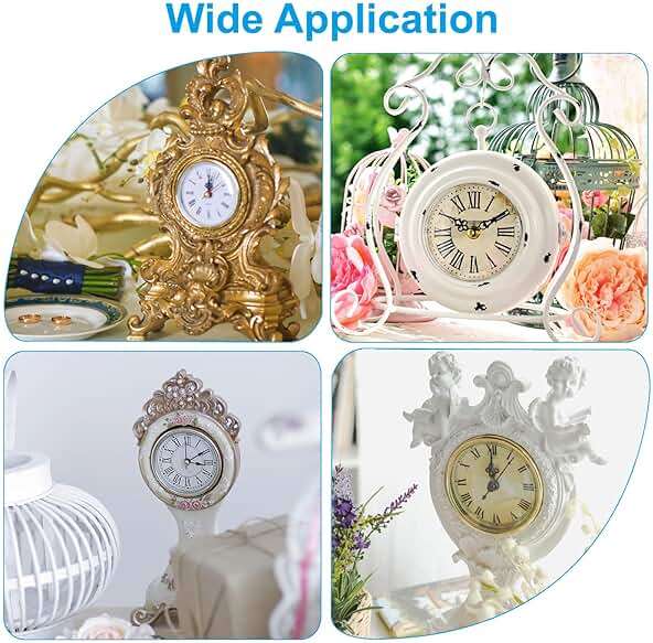 PATIKIL 3.5" 90mm Quartz Clock Insert, Round Quartz Movement Miniature Clock Mini Roman Numeral Clock Fit 78mm/3.1" Diameter Hole for Replacement Home, Black/White, Style 3 - Image 5