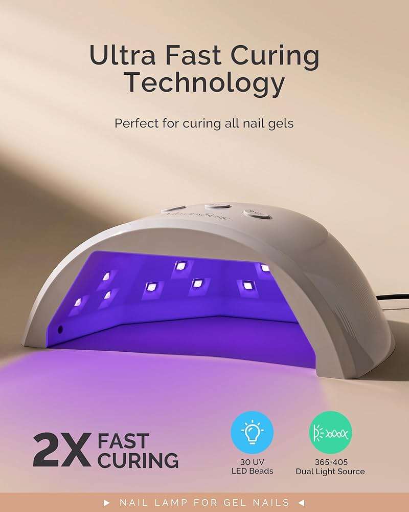 MelodySusie Compact Advanced UV LED Nail Lamp, P-Plus30F Nail Dryer with 3 Timers & Smart Sensor Cures All Gels, Especially Rhinestone Glue, Solid & Liner Gel Polishes for Advanced DIY at Home-White - Image 3