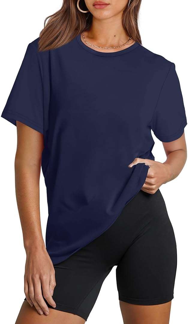 OFEEFAN Workout Tops for Women UPF 50+ Breathable Quick Dry Loose Fit T Shirt Outdoor Yoga Running Hiking Gym Tee Top - Image 1