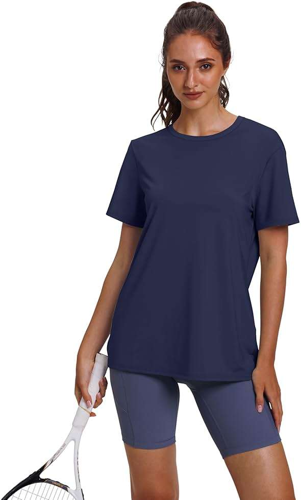 OFEEFAN Workout Tops for Women UPF 50+ Breathable Quick Dry Loose Fit T Shirt Outdoor Yoga Running Hiking Gym Tee Top - Image 2