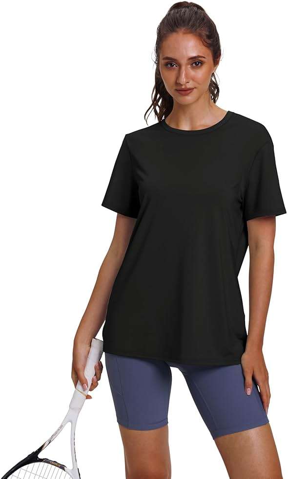 OFEEFAN Workout Tops for Women UPF 50+ Breathable Quick Dry Loose Fit T Shirt Outdoor Yoga Running Hiking Gym Tee Top - Image 2