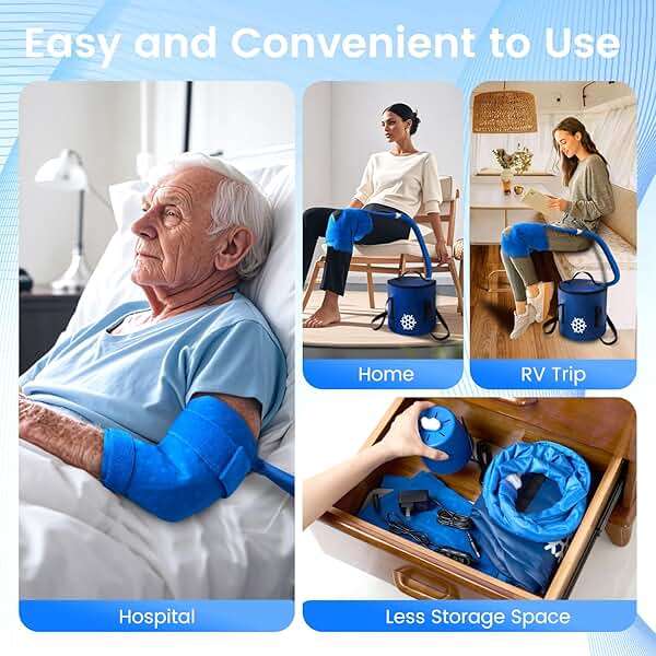 GALINAND Cold Therapy Machine, Ice Machine for Knee Care After-Surgery, Knee Replacement Recovery Equipment Aids Pack, Cryotherapy System w/Compression Wrap Pad for Ankle, Foot, ACL Relief - Image 7