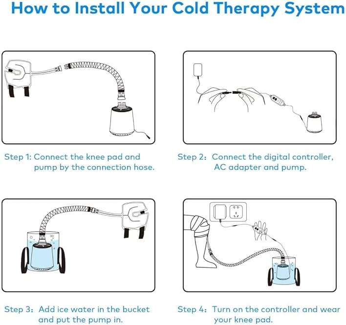 GALINAND Cold Therapy Machine, Ice Machine for Knee Care After-Surgery, Knee Replacement Recovery Equipment Aids Pack, Cryotherapy System w/Compression Wrap Pad for Ankle, Foot, ACL Relief - Image 8