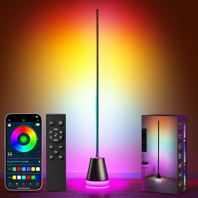 Keepsmile Smart RGB LED Corner Floor Lamp,172 LEDs Bright Standing Lamps for Living Room with APP and Remote,Modern Floor Lamp with Music Sync and 16 Million Colors, Ambient Lighting for Bedroom - Image 1