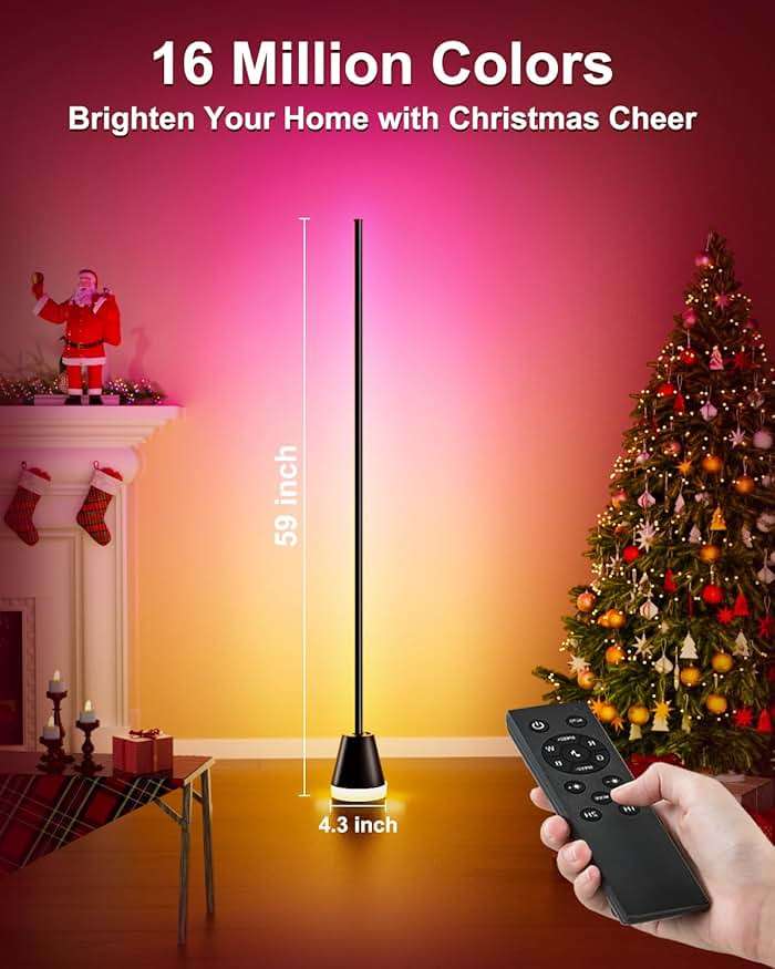 Keepsmile Smart RGB LED Corner Floor Lamp,172 LEDs Bright Standing Lamps for Living Room with APP and Remote,Modern Floor Lamp with Music Sync and 16 Million Colors, Ambient Lighting for Bedroom - Image 3