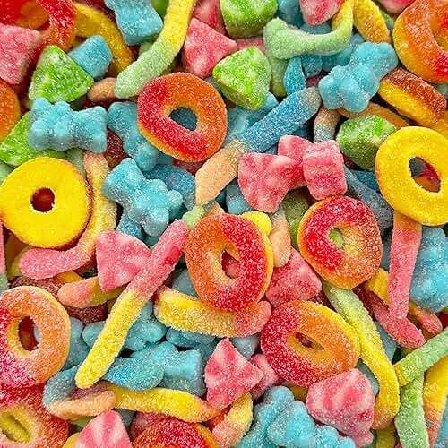 Gummy Candy Mix | 2-Pound Bag | Sweet & Sour Gummies for Candy Buffets, Dessert Decorating & Snacking | Peach Rings, Watermelon Slices, Worms, Bears | Gummies Bulk - Image 1
