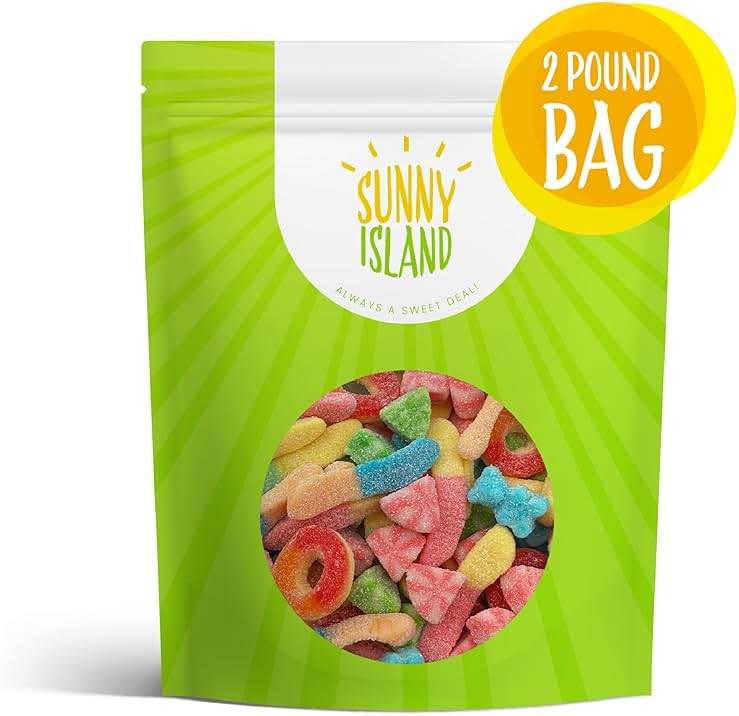 Gummy Candy Mix | 2-Pound Bag | Sweet & Sour Gummies for Candy Buffets, Dessert Decorating & Snacking | Peach Rings, Watermelon Slices, Worms, Bears | Gummies Bulk - Image 3