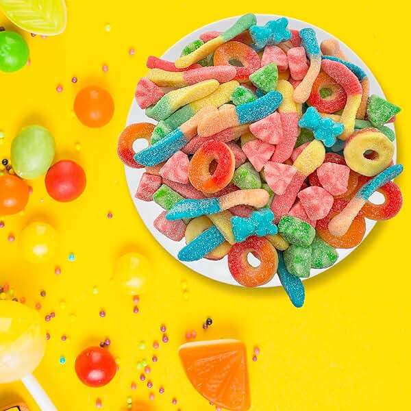 Gummy Candy Mix | 2-Pound Bag | Sweet & Sour Gummies for Candy Buffets, Dessert Decorating & Snacking | Peach Rings, Watermelon Slices, Worms, Bears | Gummies Bulk - Image 4