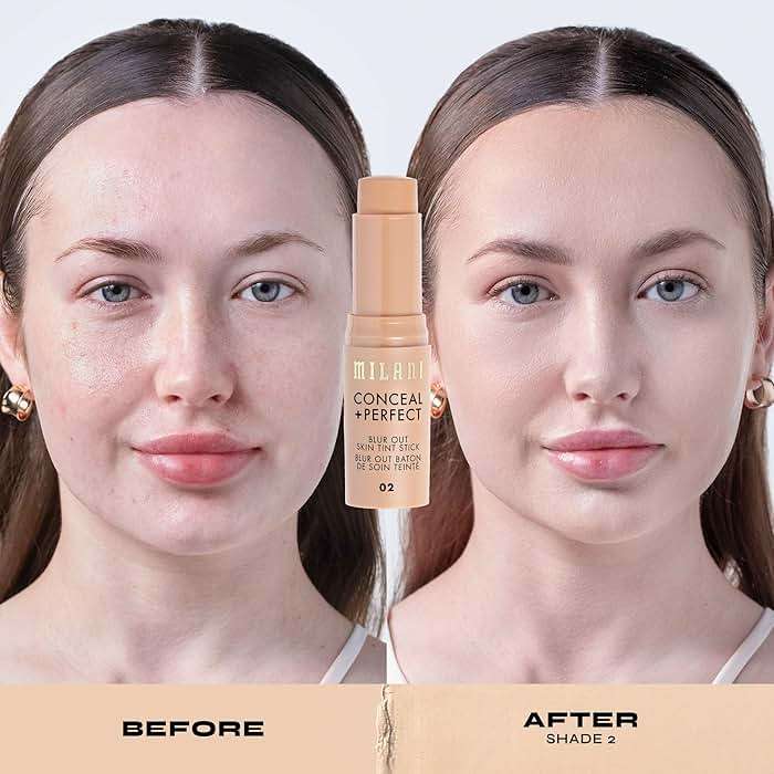 Milani Conceal + Perfect Blur Out Skin Tint Stick - Light to Medium Coverage Tinted Moisturizer Stick with Vitamin C & E - Soft Matte, Pore Blurring Natural Finish 02-Fair Neutral - Image 6
