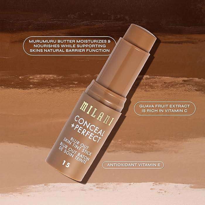 Milani Conceal + Perfect Blur Out Skin Tint Stick - Light to Medium Coverage Tinted Moisturizer Stick with Vitamin C & E - Soft Matte, Pore Blurring Natural Finish 02-Fair Neutral - Image 7