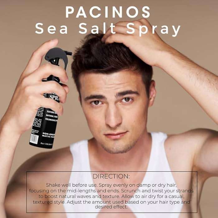 Pacinos Sea Salt Spray - Texturizing Hair Spray for Men and Women - Beach Wave, Messy and Textured Hairstyles for Straight, Wavy and Curly Hair - Image 2