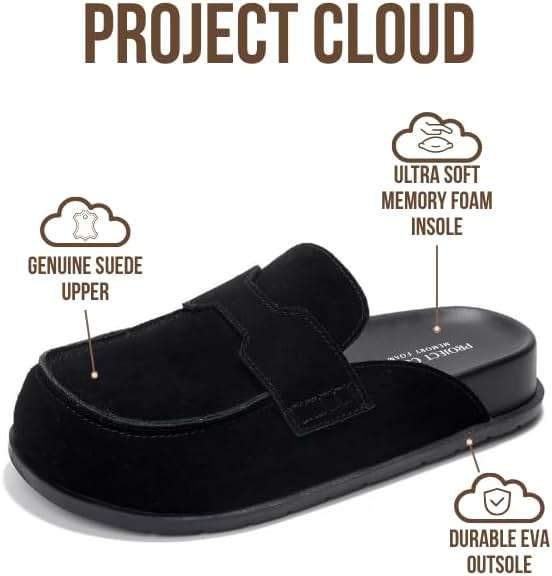 Project Cloud 100% Genuine Leather Womens Clogs - Plush & Soft Insole with Arch Support Non Slip Mules & Clogs for Women Footwear - Water Resistant Women Shoes (Foamy) - Image 2