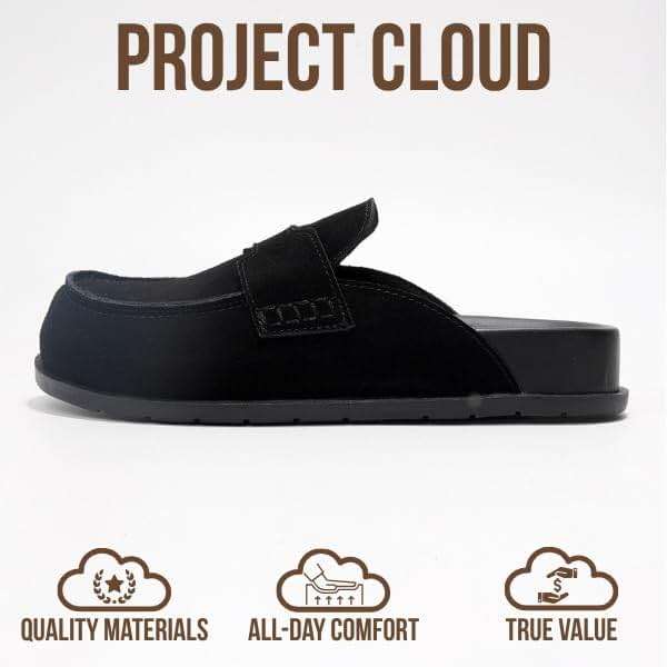 Project Cloud 100% Genuine Leather Womens Clogs - Plush & Soft Insole with Arch Support Non Slip Mules & Clogs for Women Footwear - Water Resistant Women Shoes (Foamy) - Image 3